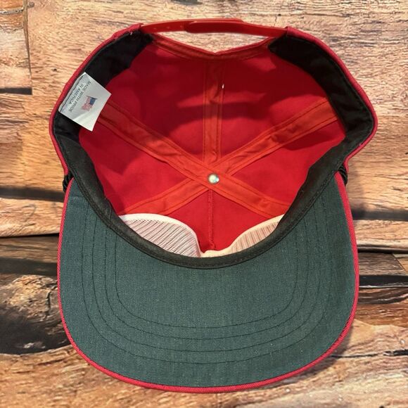 Vtg EXCEL Plainview Texas Red Rope Hat Cap Adjustable Snapback Committed Quality - Picture 6 of 8